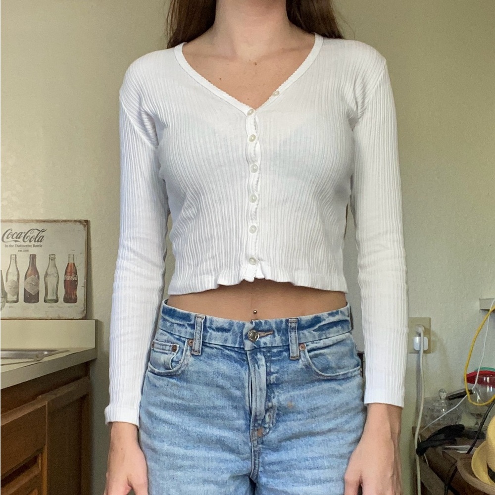 White button up top